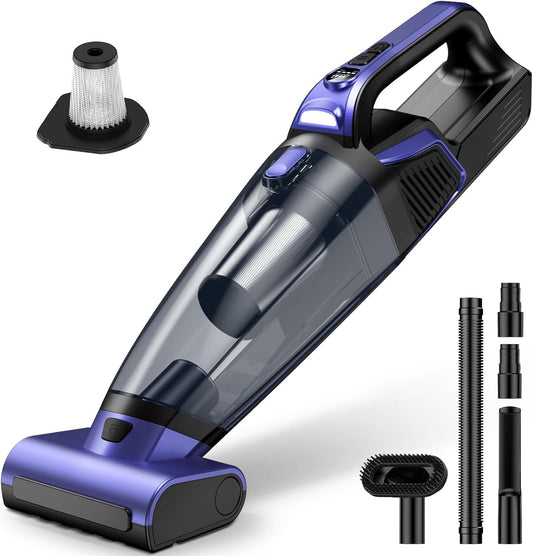 Pet Hair Handheld Vacuum Cordless: 20000PA High Power Car Vacuum with 
