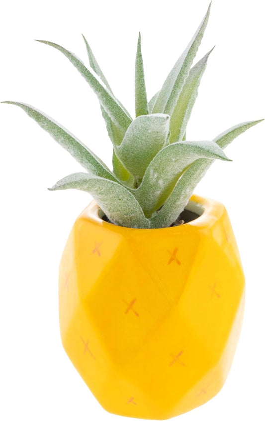 Karma, Shaped Succulent Pot, Artificial Succulents in Ceramic Pot, Faux Mini Succulent Plant, Desk Decor, Office Plants, Succulent Décor Faux Succulent Plants Potted - Pineapple