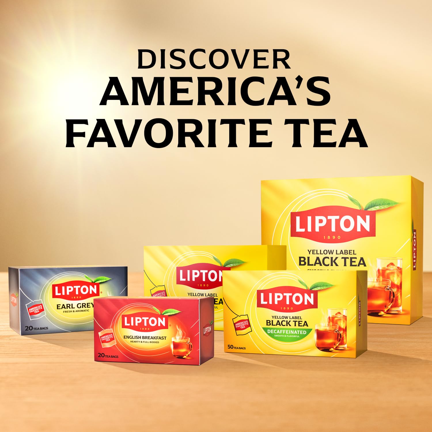 Lipton Black Tea Bags, Hot or Iced High Caffeine Tea, 100 Total Bags