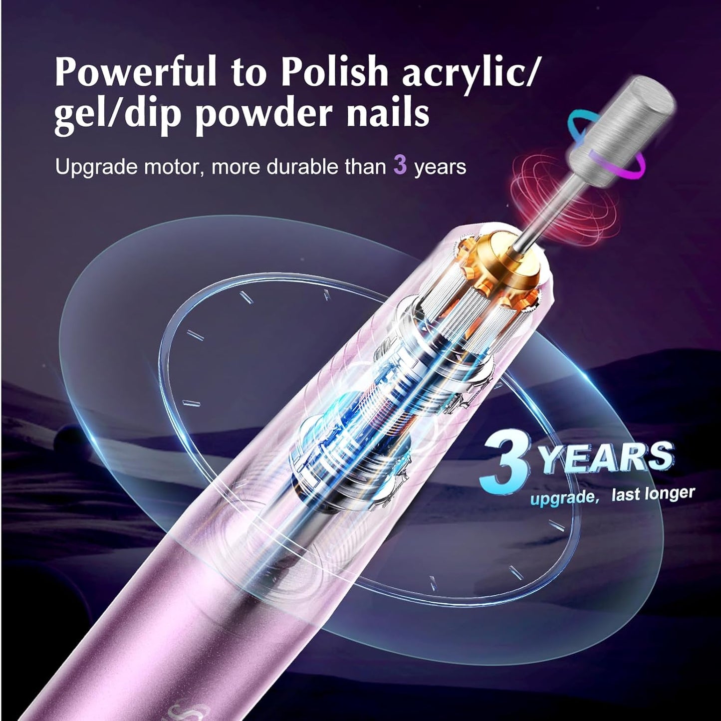 COSLUS C40 Electric Nail Drill File Professional: for Acrylic Gel Dip 