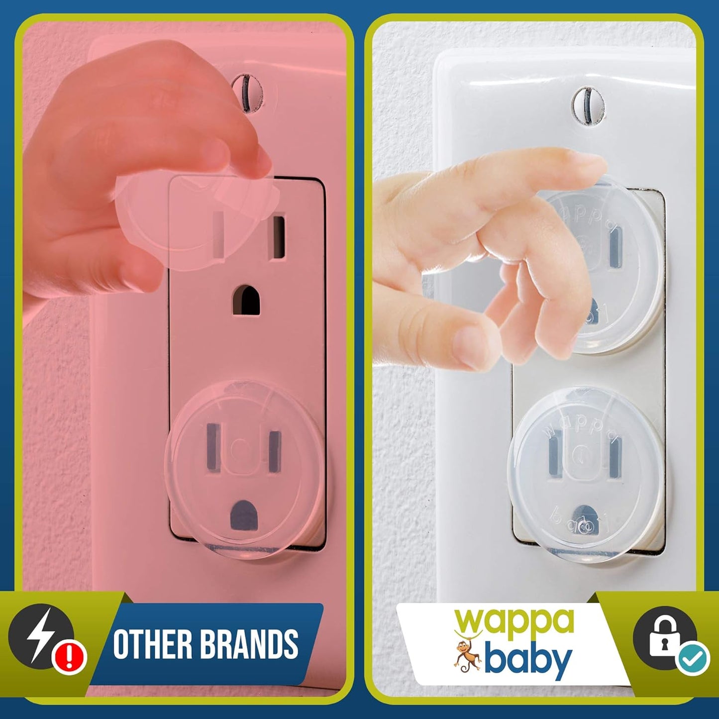 Clear Outlet Covers (50 Pack) Value Pack – Baby Safety Outlet Plug Cov