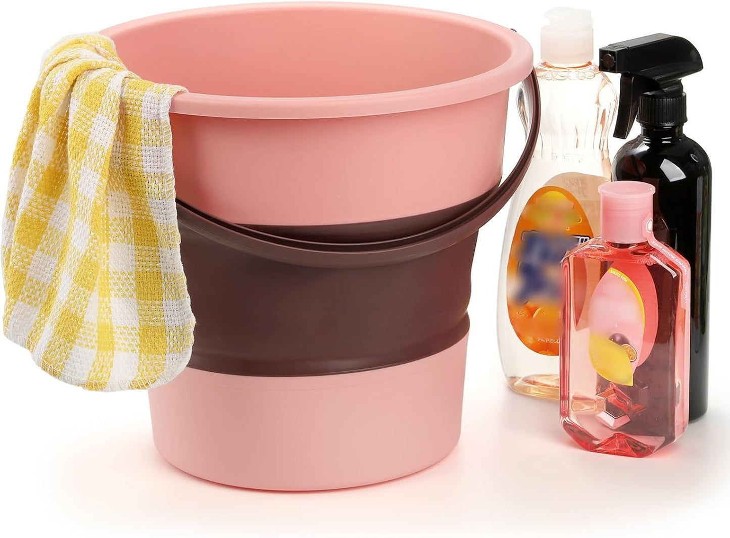 3 Pack 2.6 Gallon Collapsible Plastic Bucket, 10L Foldable Round Tub w