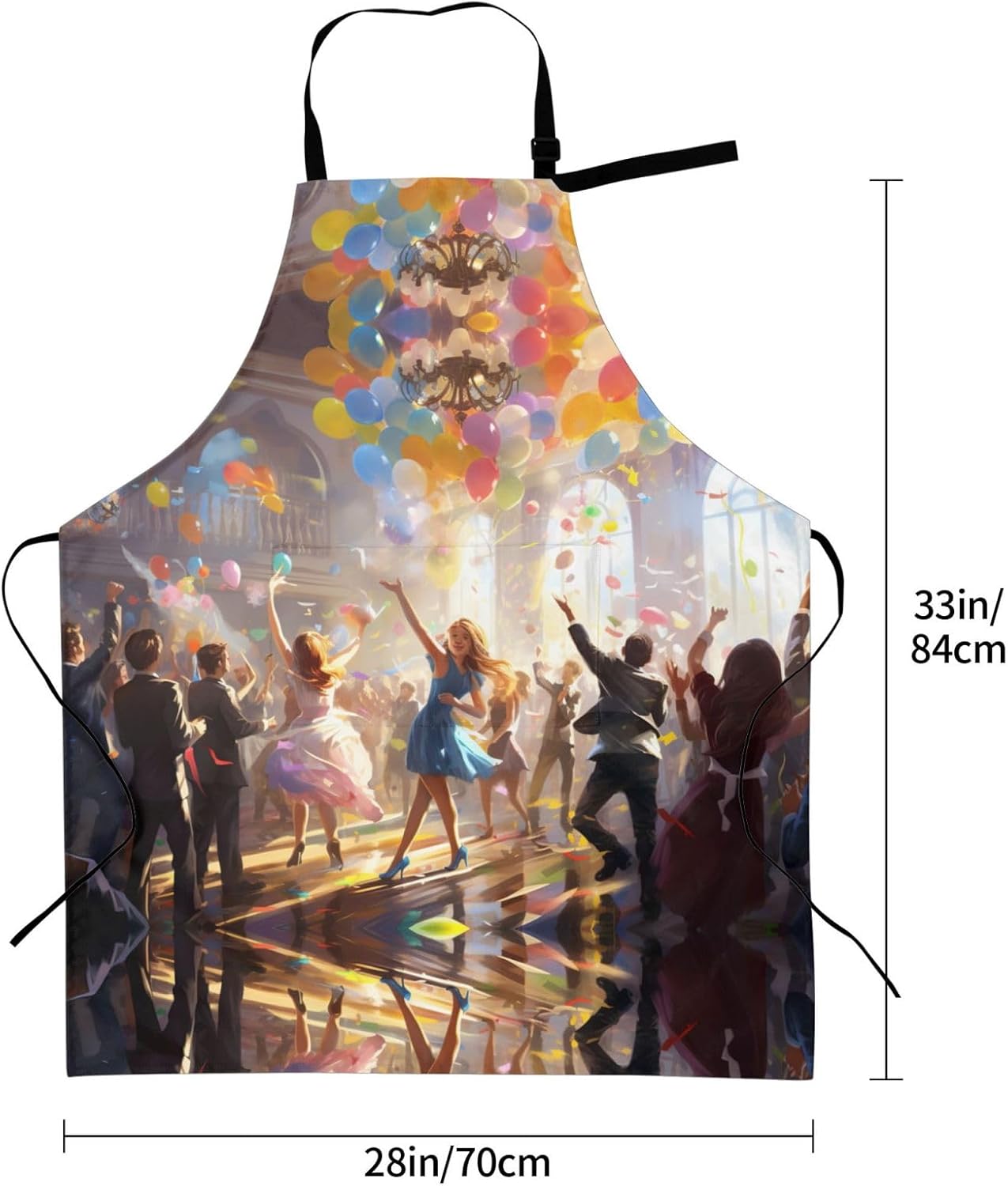 Tuesday Party print Waterproof apron with pocket adjustable cooking apron for adult kitchen bibs to bake