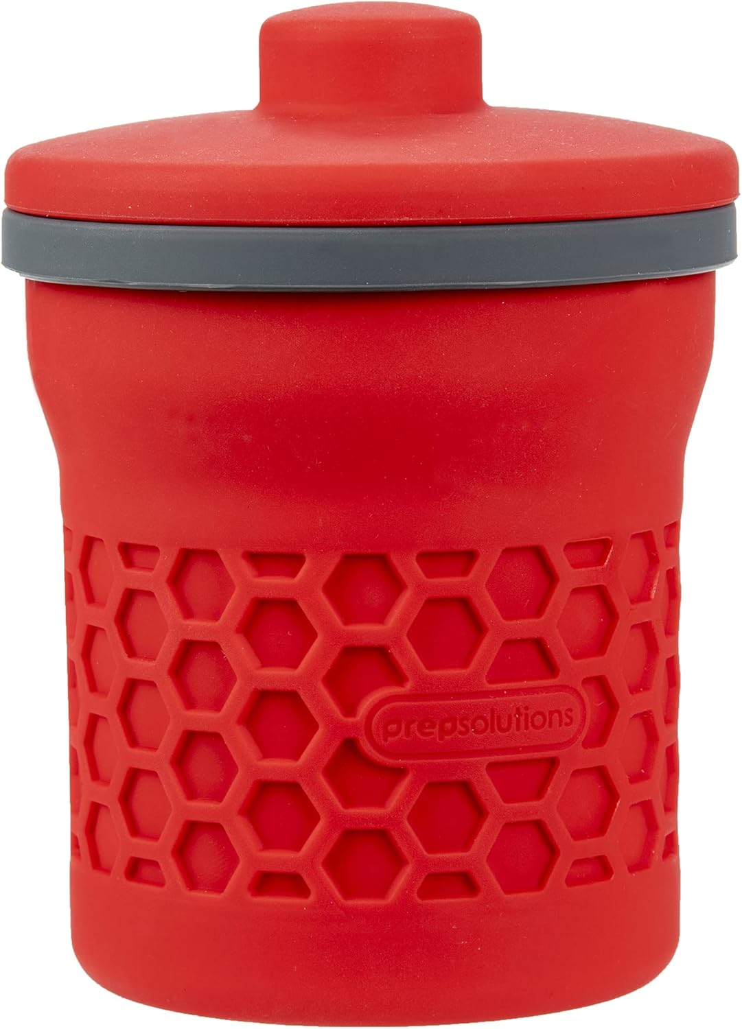 Prep Solutions Heat-Resistant Silicone Grease Strainer & Keeper - 2 Cup Capacity, Red