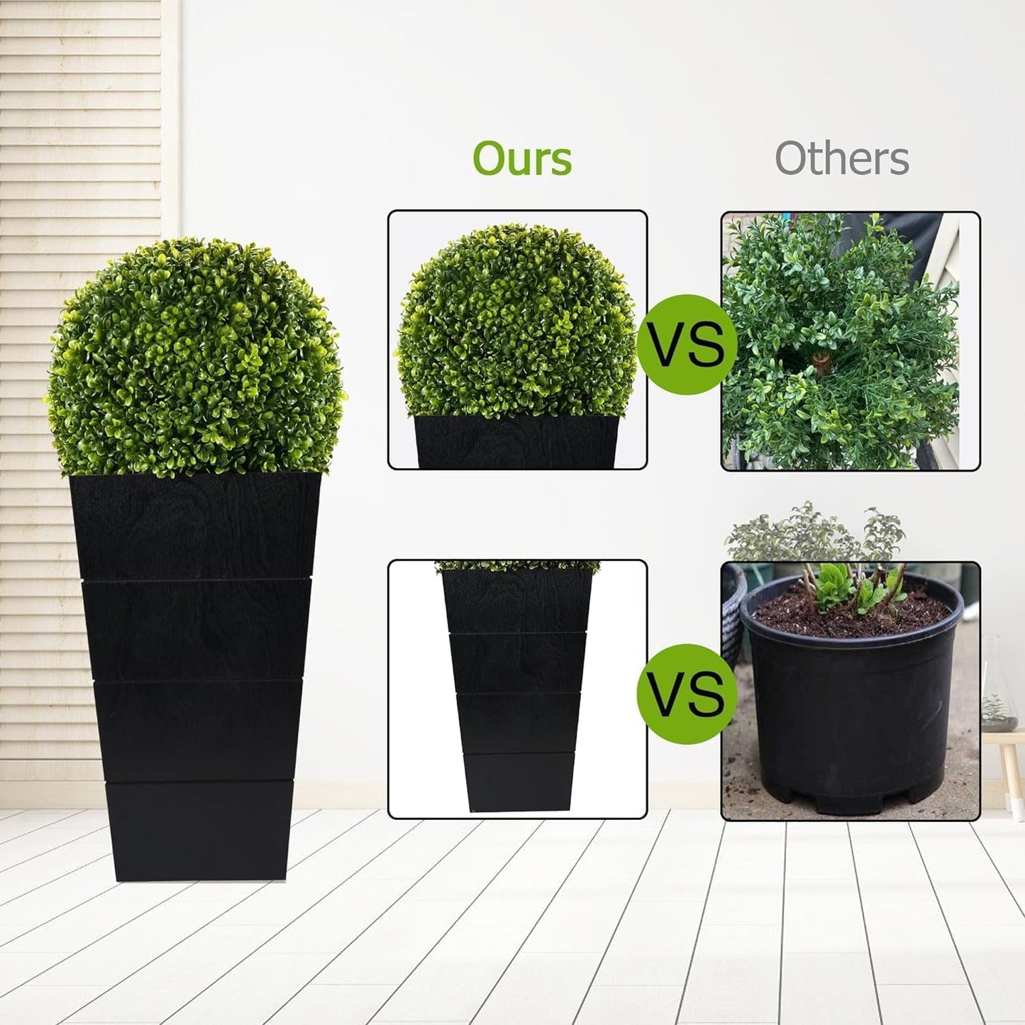 29in Artificial Plants with LED Lights,Artificial Boxwood Topiary Trees Artificial Outdoor with Pot, Artificial Plant Shrub for Front Porch Home Office Decor…