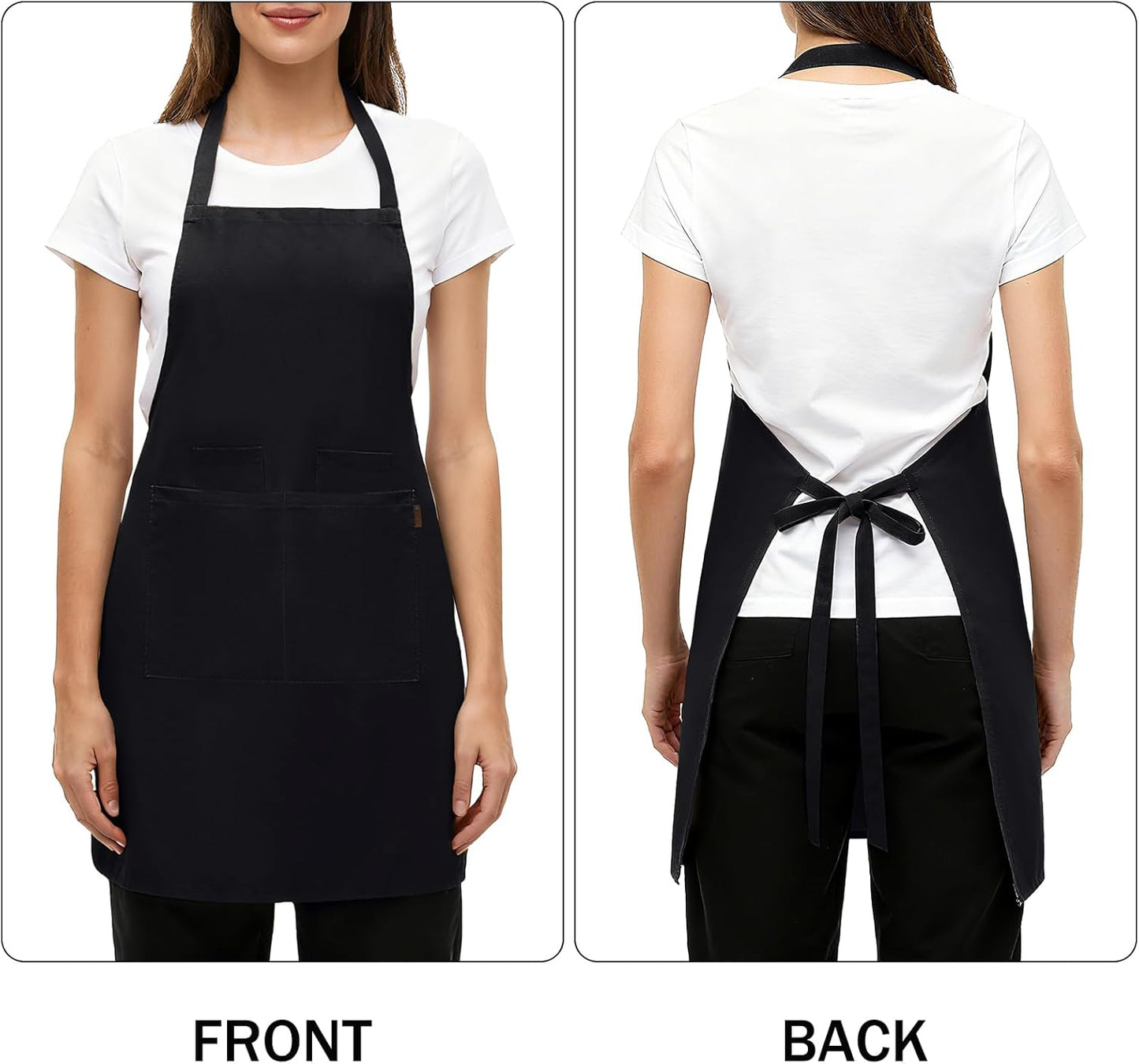 BOHARERS Chef Apron - Heavy 9.17oz Canvas Work Apron with 4 Pockets fo