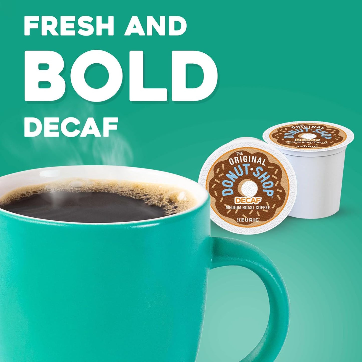 The Original Donut Shop Decaf Keurig Single-Serve K-Cup Pods, Medium Roast Coffee, 60 Count (6 Packs of 10)