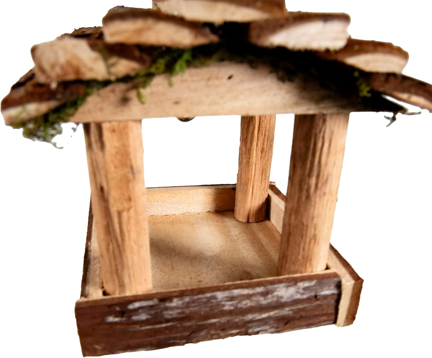 YCHTEWY-Handmade Wooden Outdoor Bird Feeder, 7-Inch, Wild Bird, Ranch Patio Yard Tree Hanging