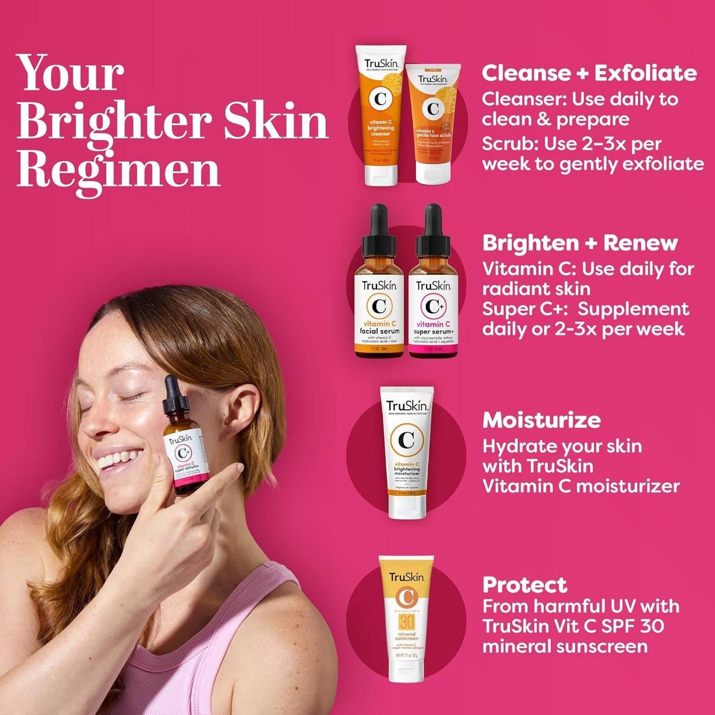 TruSkin Vitamin C Super Serum for Face - Five Skin Benefits in One Ser