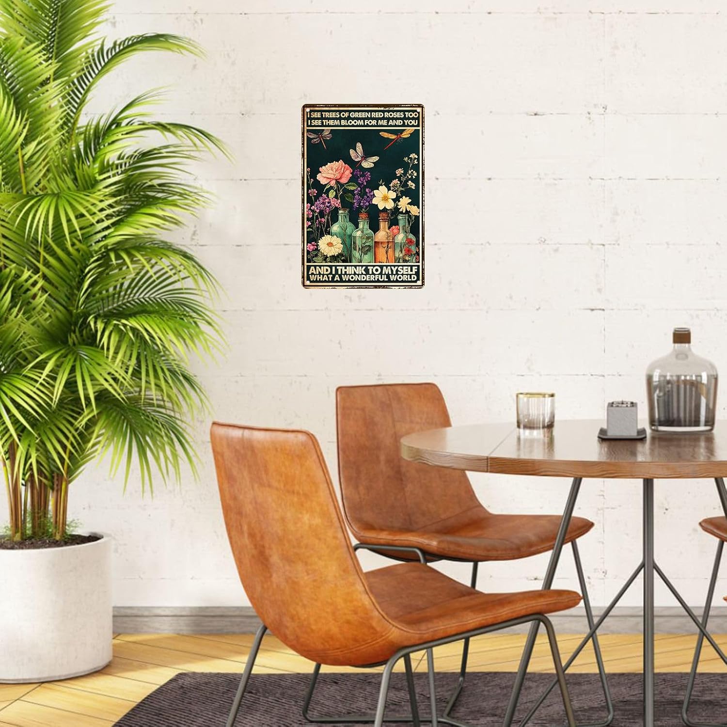 Garden Signs for Outside Dragonfly Wall Decor Vintage Flower Wall Deco