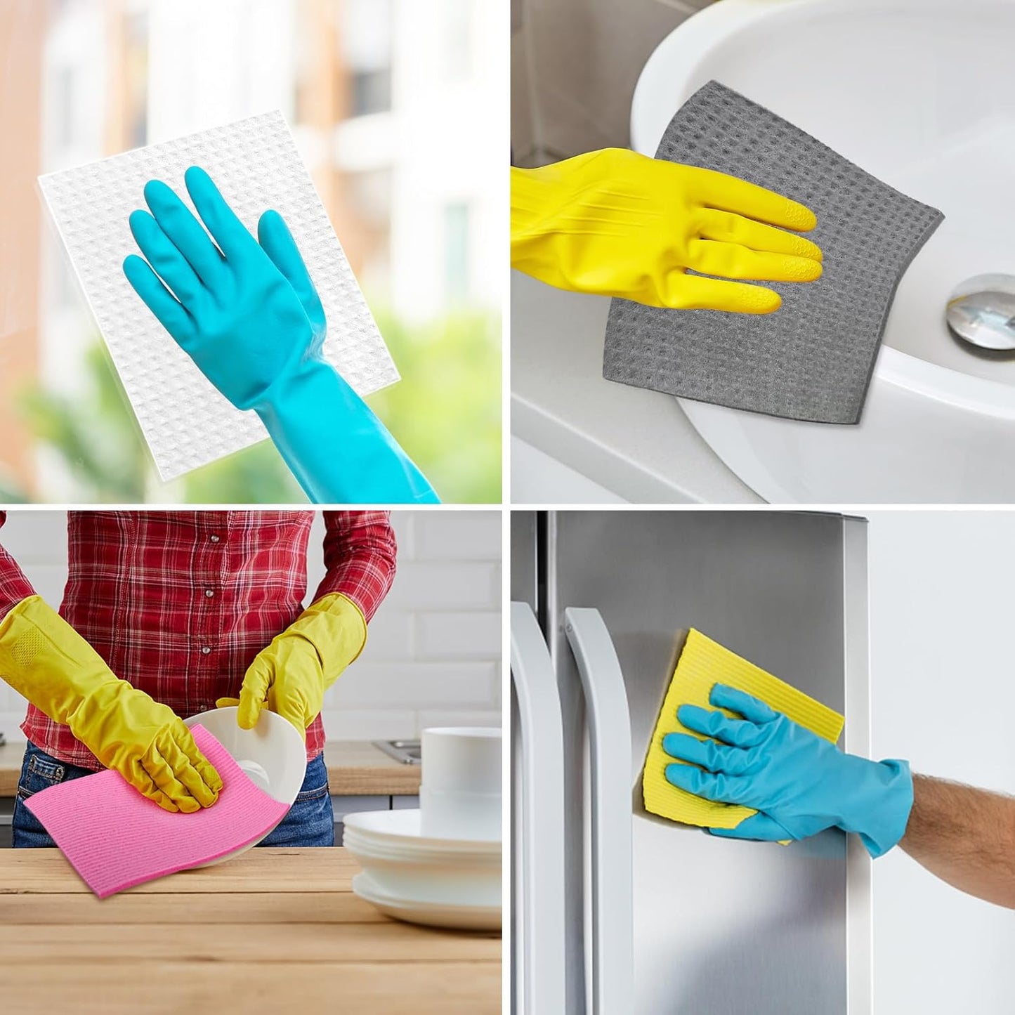 AIDEA Swedish Dishcloths for Kitchen-10PK, Absorbent Sponge Dish Cloth, Dishcloths for Washing Dishes, Reusable Paper Towels Dish Cloths, Swedish Towels for Home, Kitchen, Glass, 7" x 6"