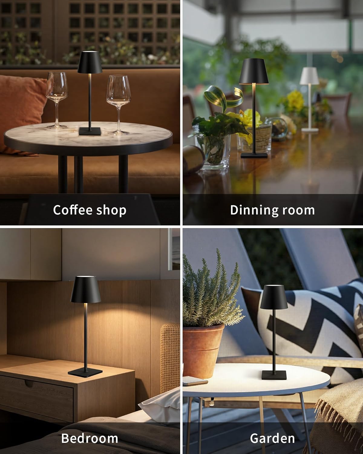 KDG 2 Pack Cordless Table Lamp, Portable LED Desk Lamps, 5000mAh Batte