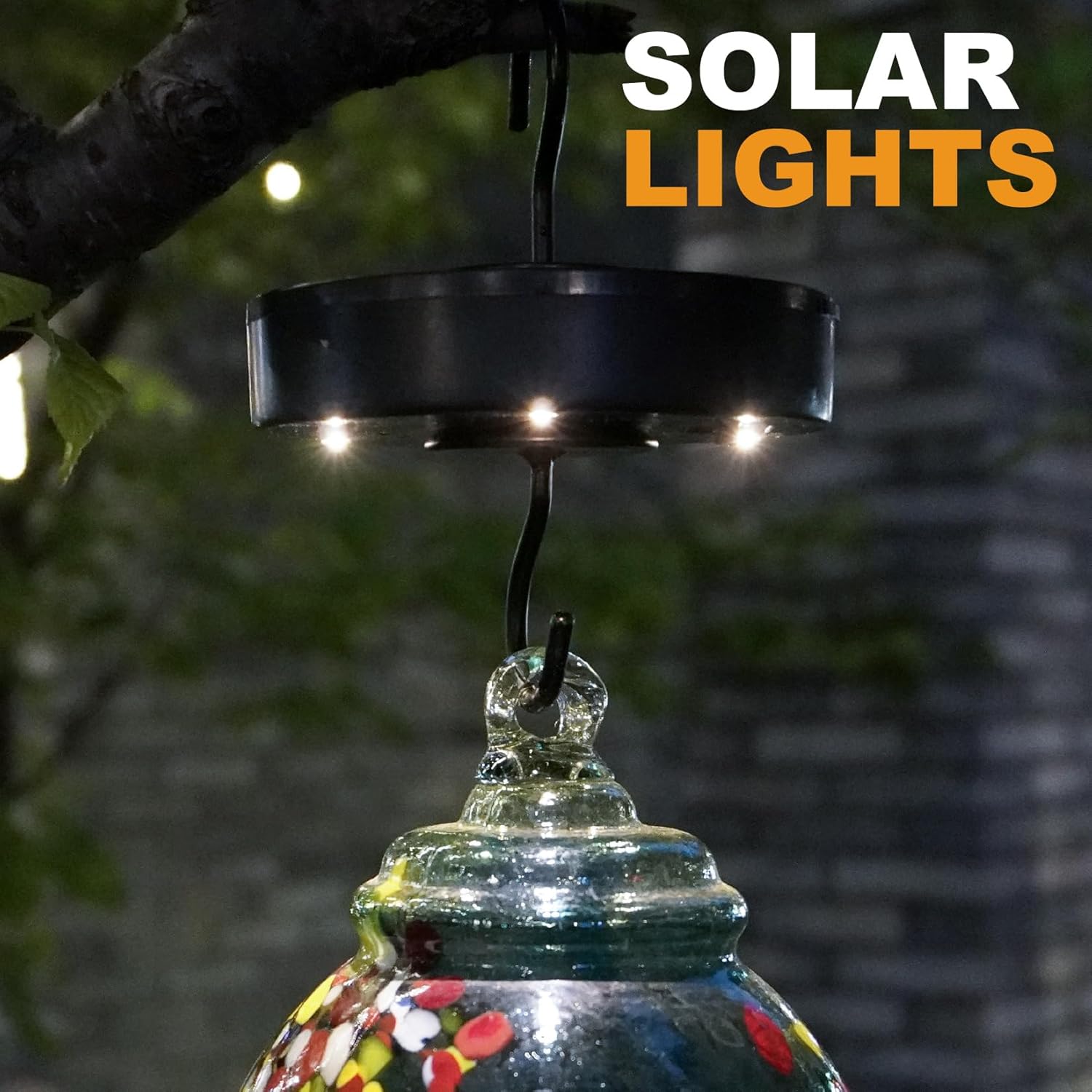 Ant Moat with Solar Lights for Hummingbird Feeders, Hanging Ant Guard,