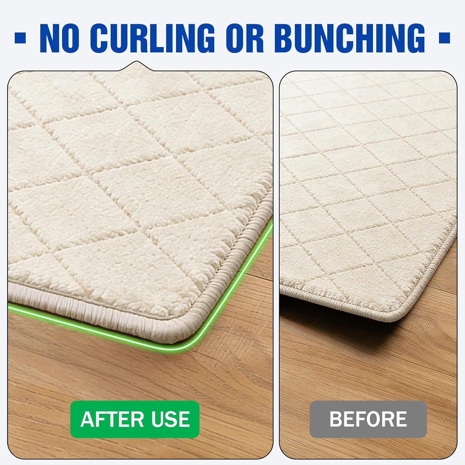 Songrey Rug Tape Rug Corner Grippers 8PCS, Reusable Double-Sided Carpe