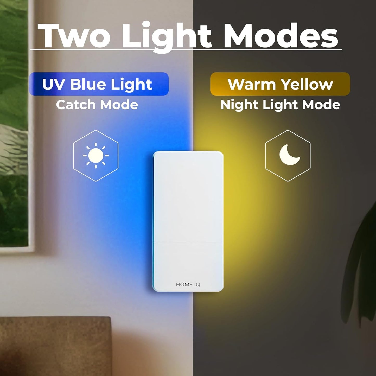 Indoor UV Flying Insect Trap and Night Light. LED Powered Pest Control