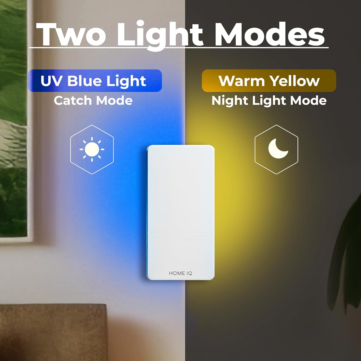 Indoor UV Flying Insect Trap and Night Light. LED Powered Pest Control