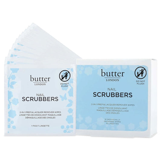 Butter LONDON Nail Polish Remover Pads, Nail Scrubbers - 2-in-1 Prep &