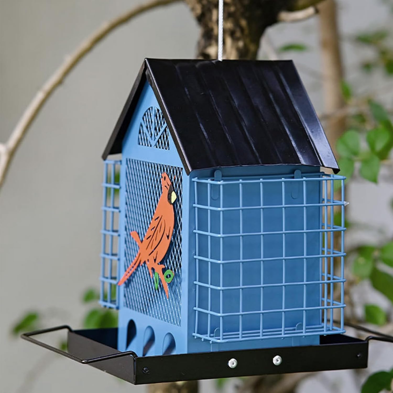 Bird Feeder Squirrel Proof | with Double Suet Cages Weatherproof Birdw