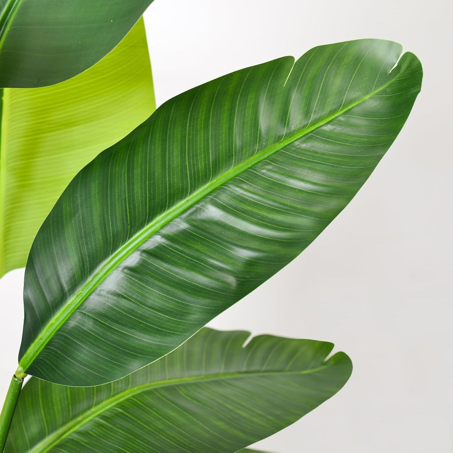 Bird of Paradise Artificial Plant 4FT, Faux Tropical Palm Tree with White Tall Planter, Large Fake Plants in Pot - Artificial Tree for Home Office Living Room Decor Indoor