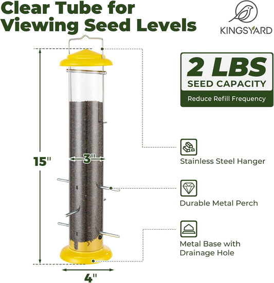 Kingsyard Metal Finch Feeder for Thistle/Nyjer Seed, Tube Bird Feeders