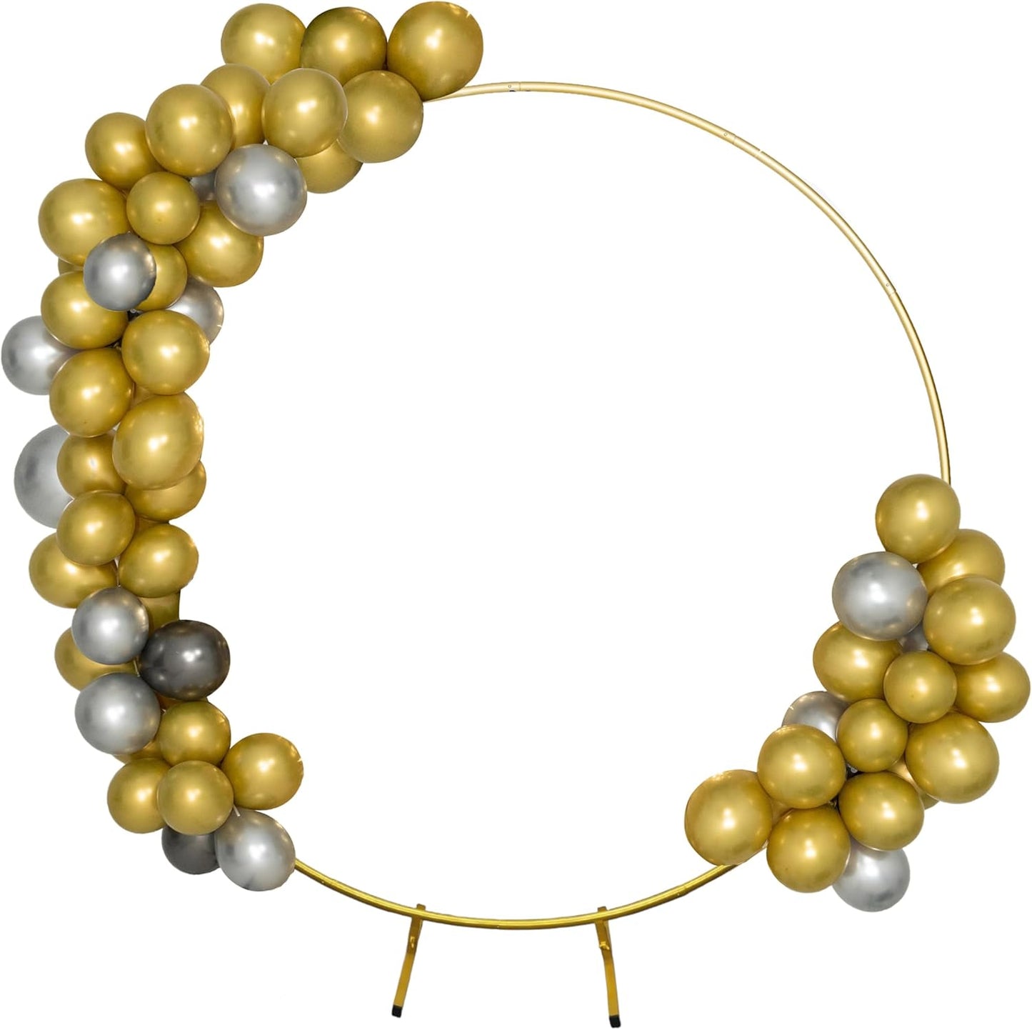 Round Backdrop Stand Circle Arch, 6.5ft Golden Metal Balloon Arch Kit for Party Decoration Wedding Arch Flower Ring Stand