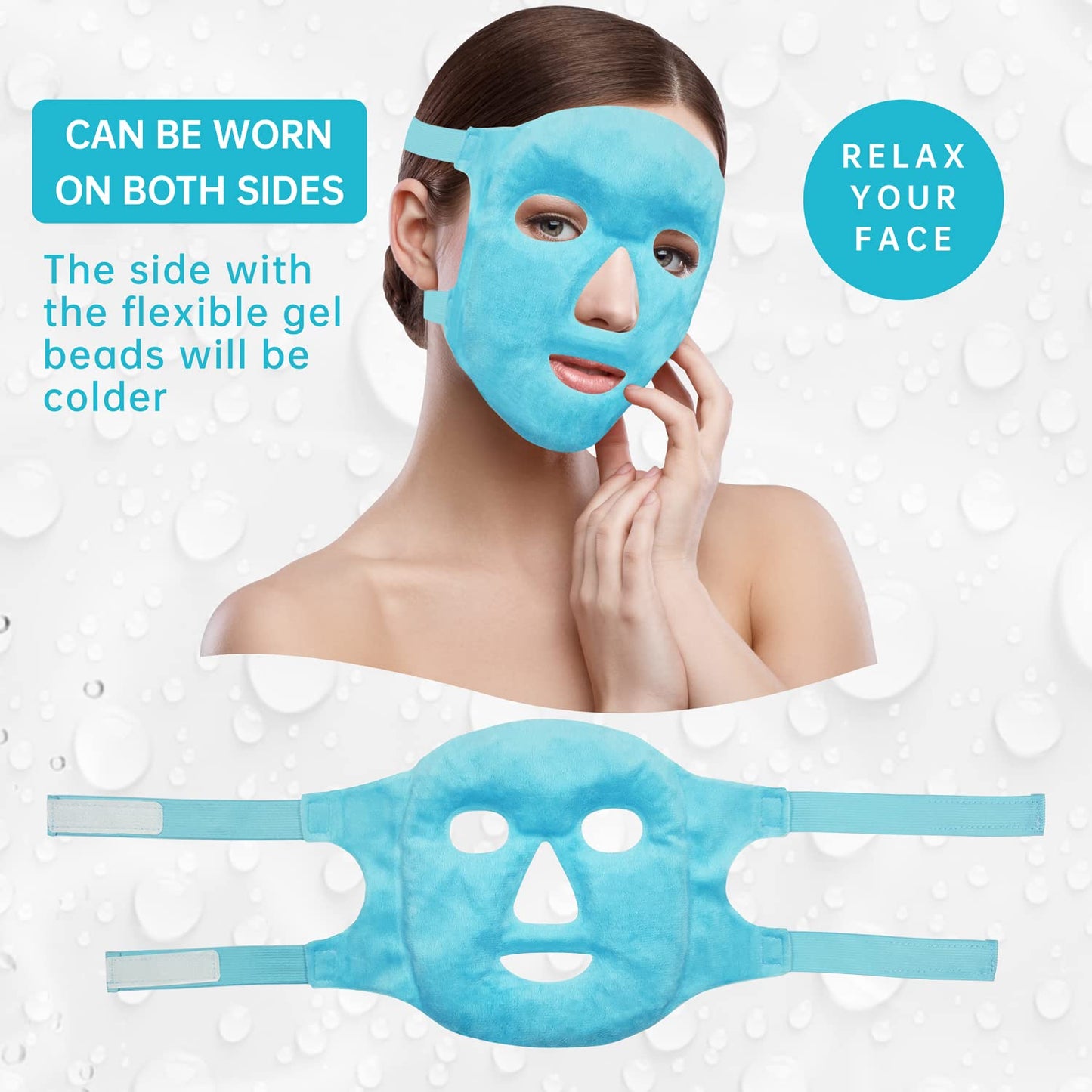 Cold Face Eye Mask Ice Pack Reduce Facial Puff, Dark Circles, Gel Hot 