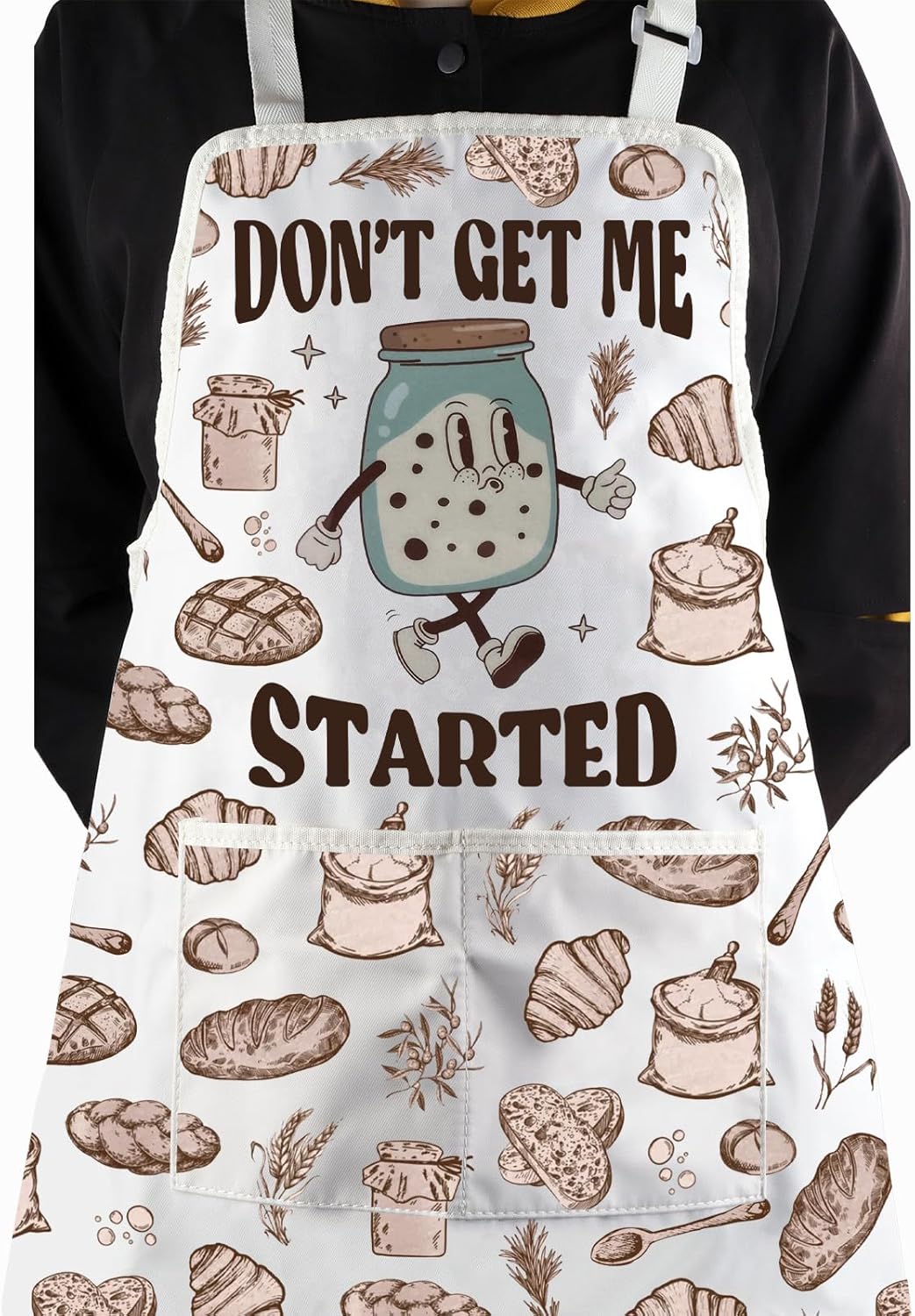 WCGXKO Don’t Get Me Started Kitchen Apron Sourdough Bread Gift Homeschool Homestead Baking Gift Cute Breadmaker Gift