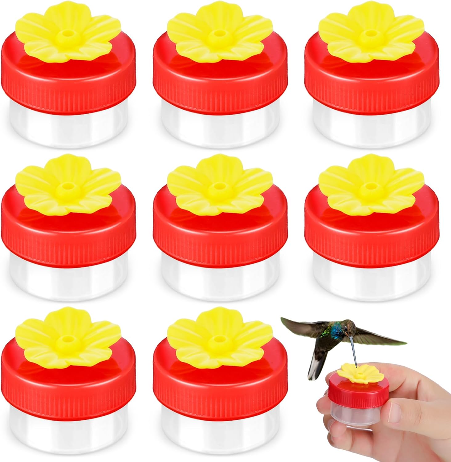 8 Pcs Hummingbird Feeder Handheld Window Flower Mini Hand Held Humming