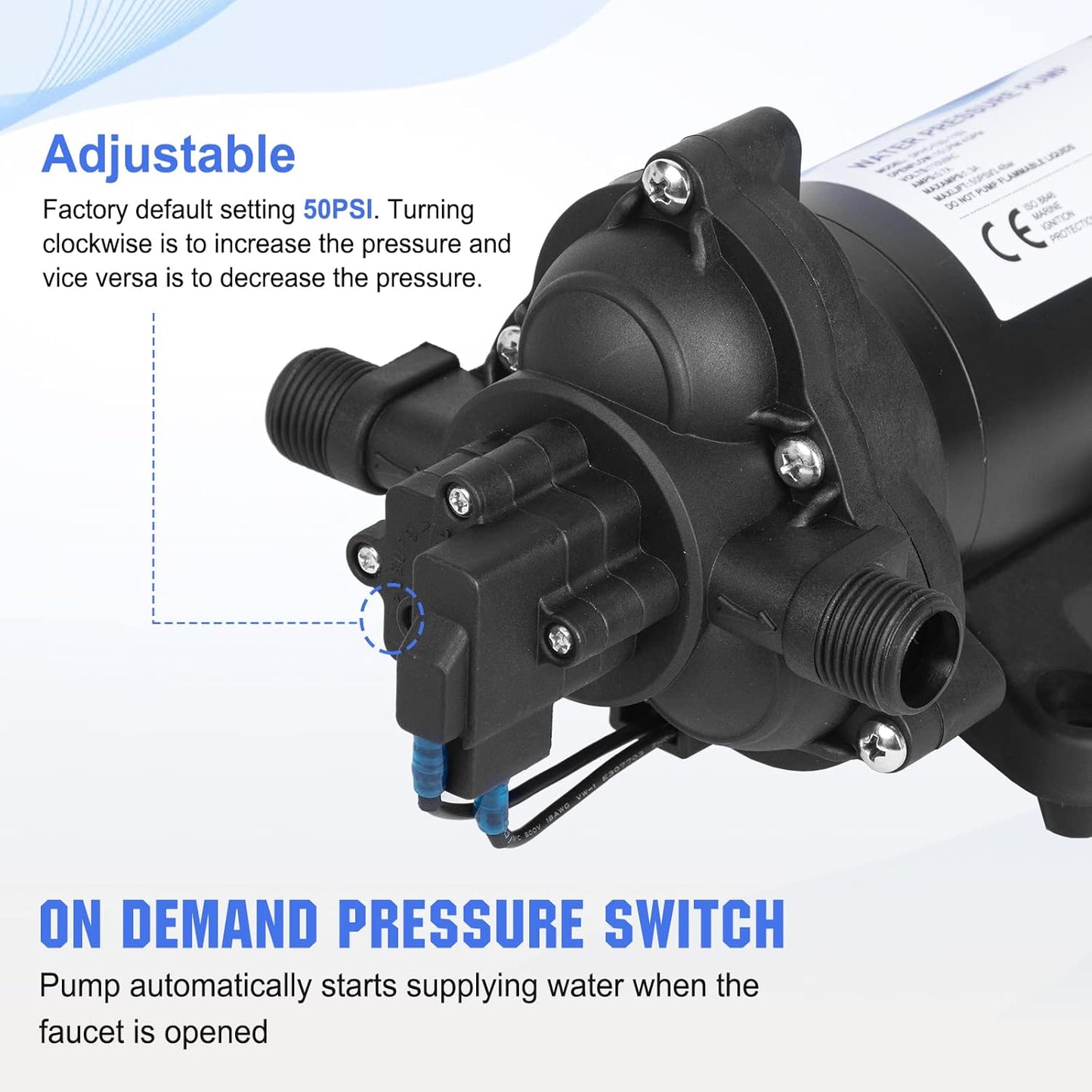 ECO-WORTHY 33-Series Industrial Water Pressure Pump 110V AC 4.0GPM 50P