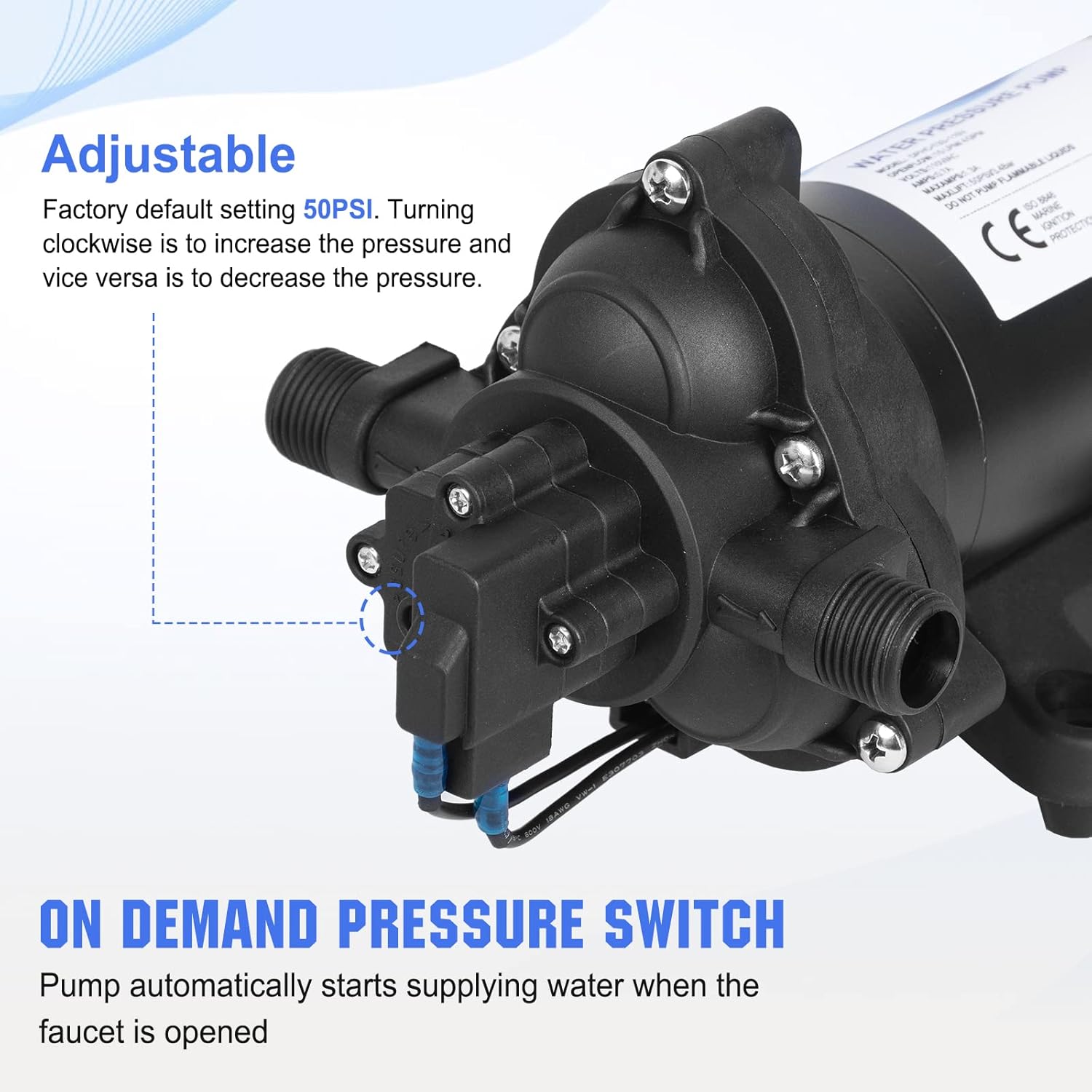 ECO-WORTHY 33-Series Industrial Water Pressure Pump 110V AC 4.0GPM 50P