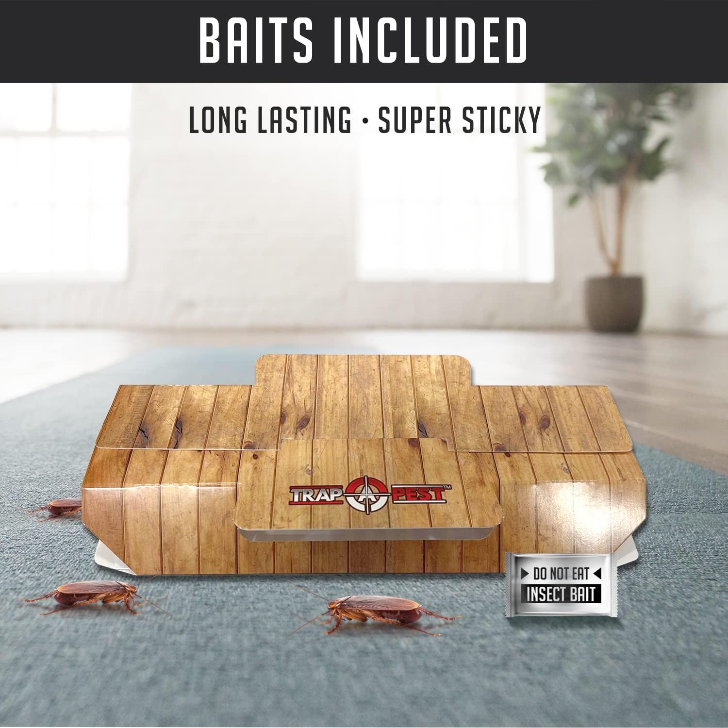 Roach Traps Indoor Sticky (18 Pack) - Glue Traps for Roaches Bug Traps