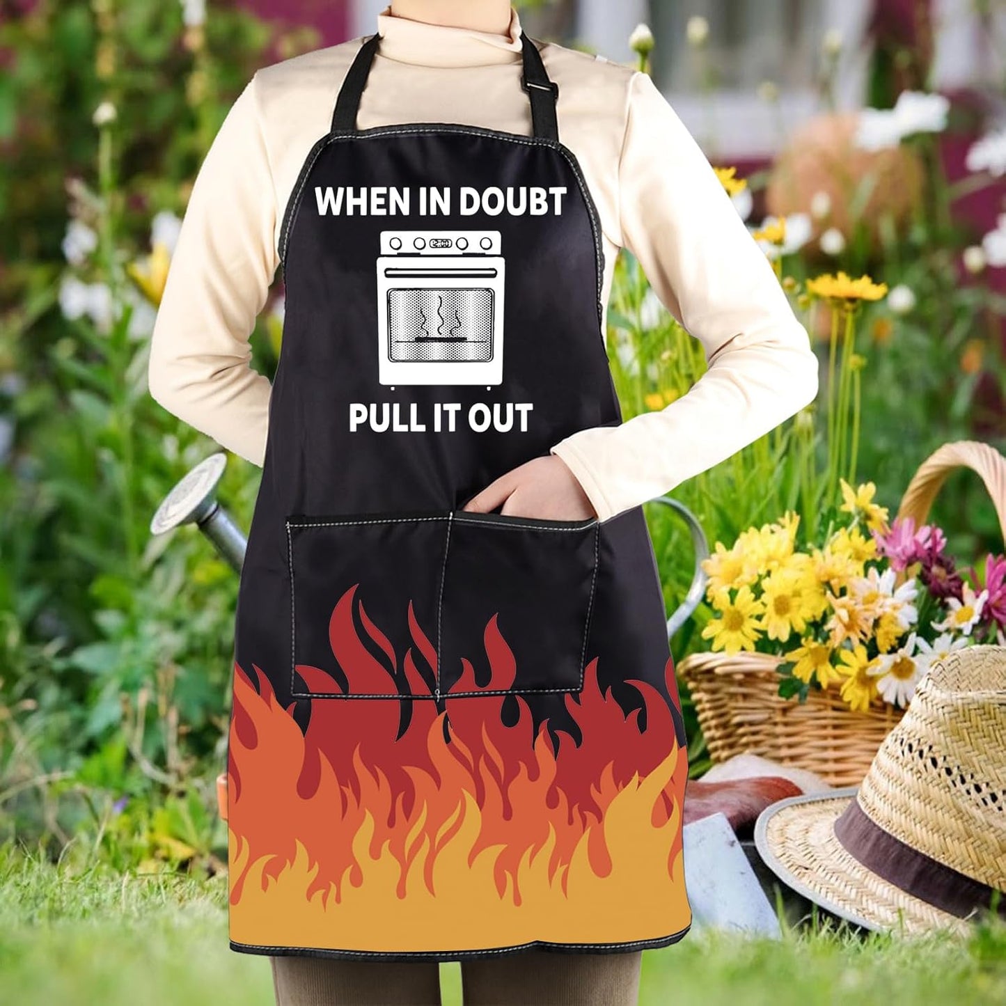 WCGXKO Funny Oven Kitchen Apron Offensive Merch Funny Housewarming Gif