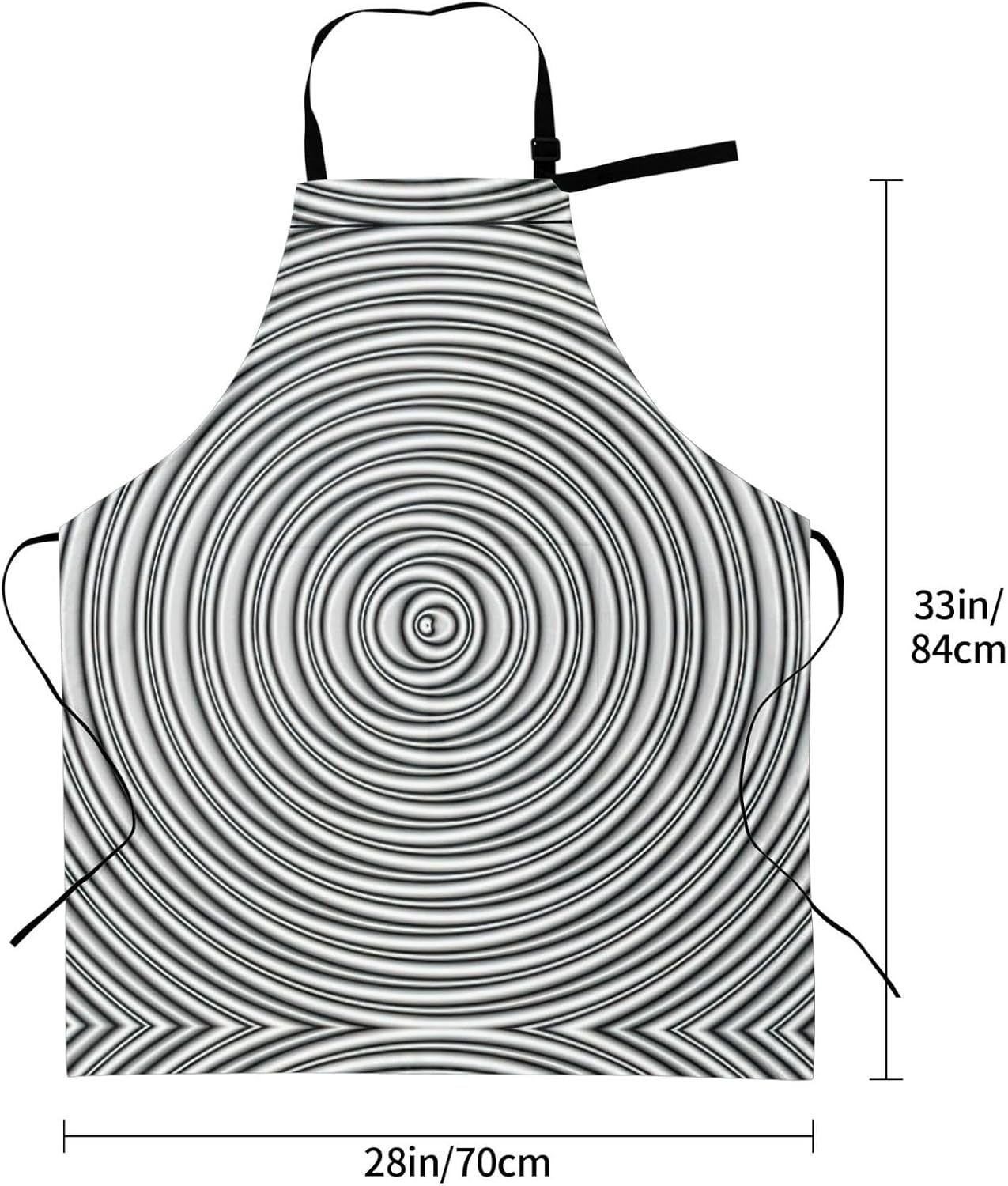Optical Spin Illusion Print Laundry apron 28x33 In Waterproof Kitchen Apron with Pockets for Cooking Baking