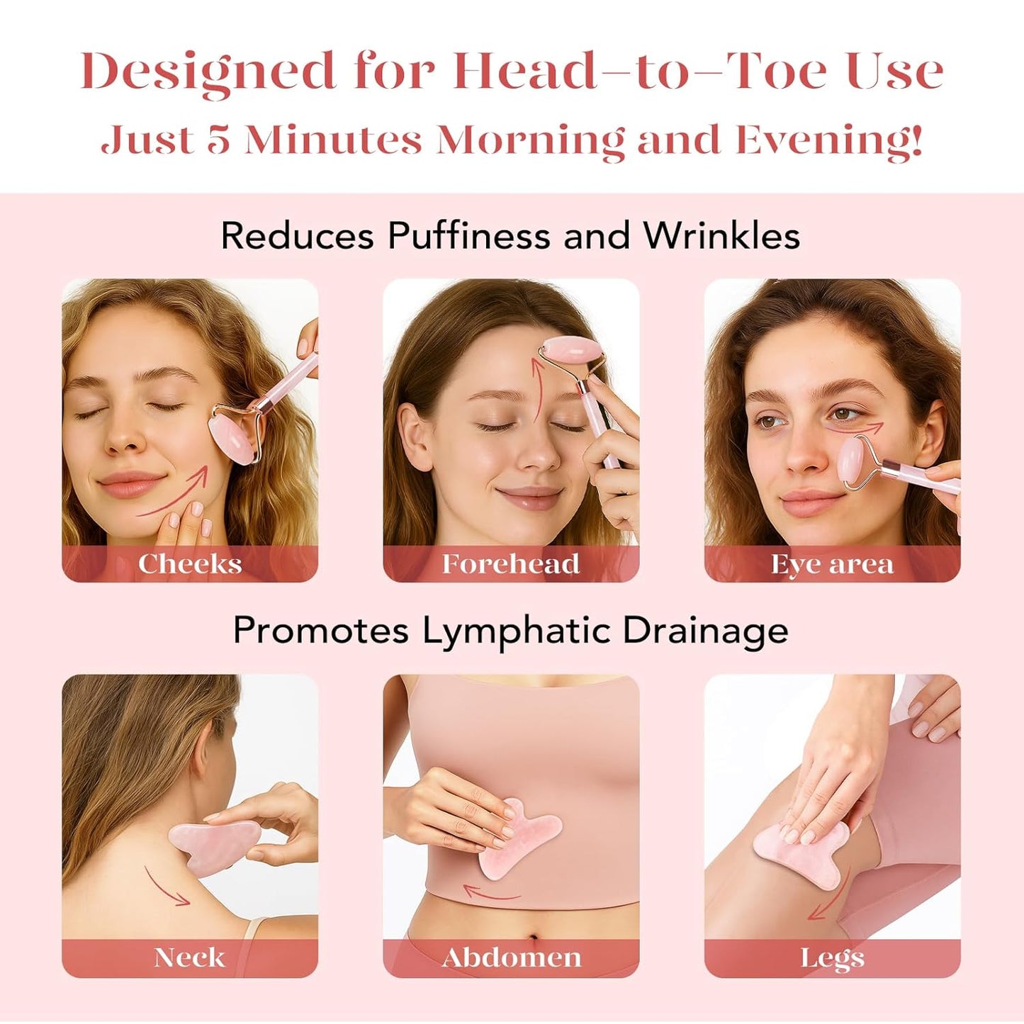 BAIMEI IcyMe Jade Roller & Gua Sha, Face Roller Redness Reducing Skin 