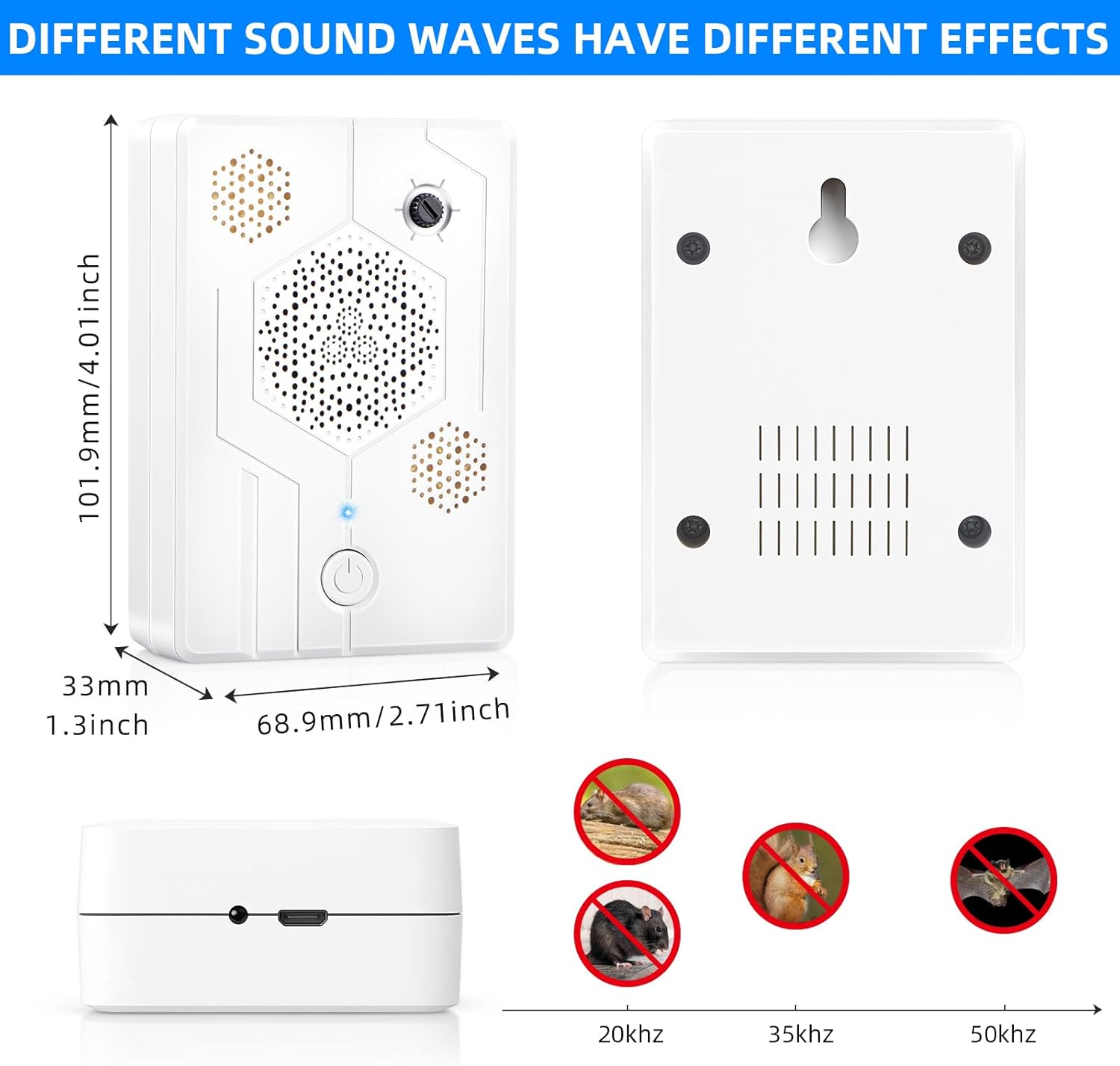 2026 Upgraded Ultrasonic Bat Deterrent for Attic & Roof, Portable Rech