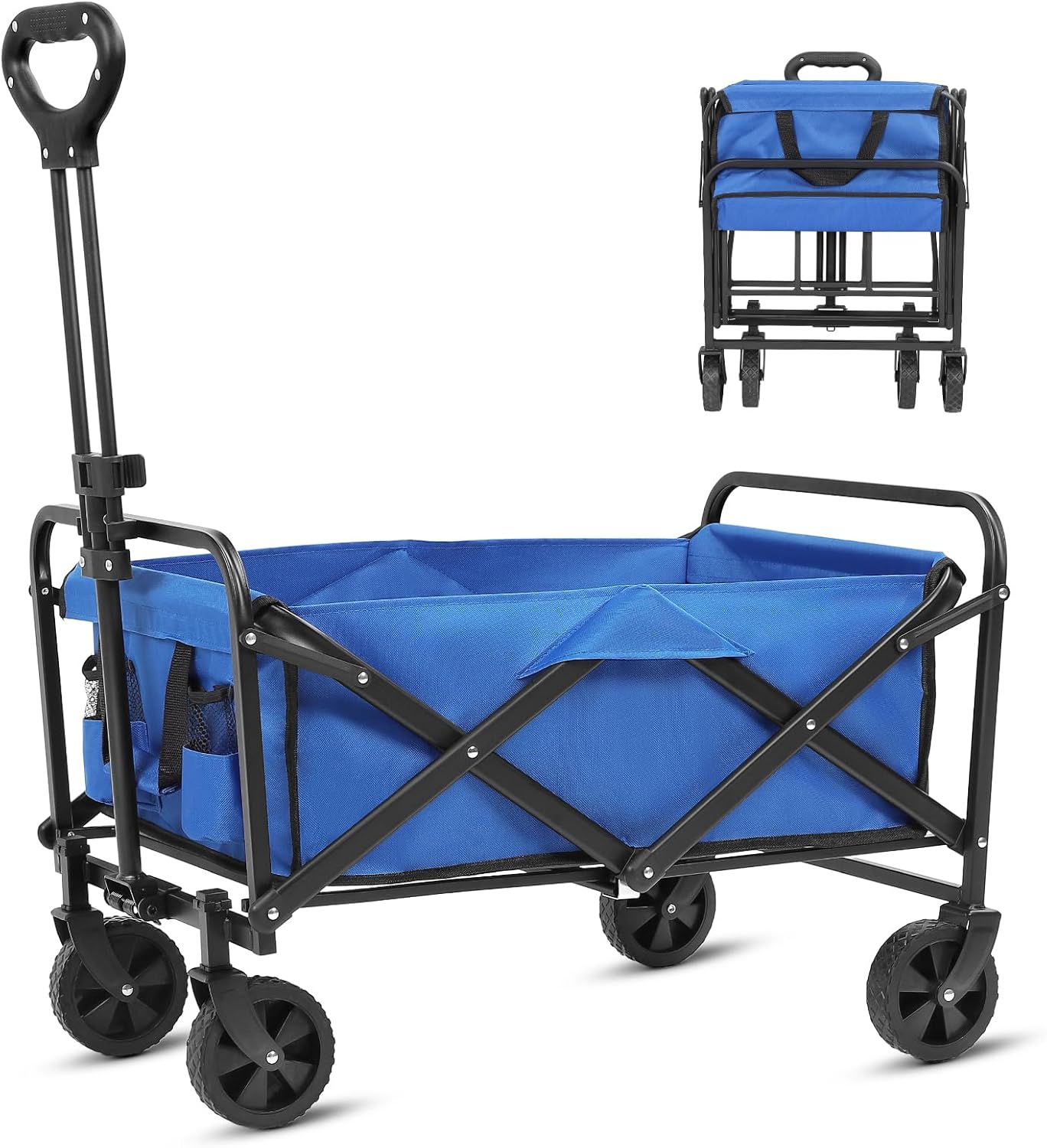 Beach Wagon with Big Wheels for Sand,Collapsible Folding All Terrain U