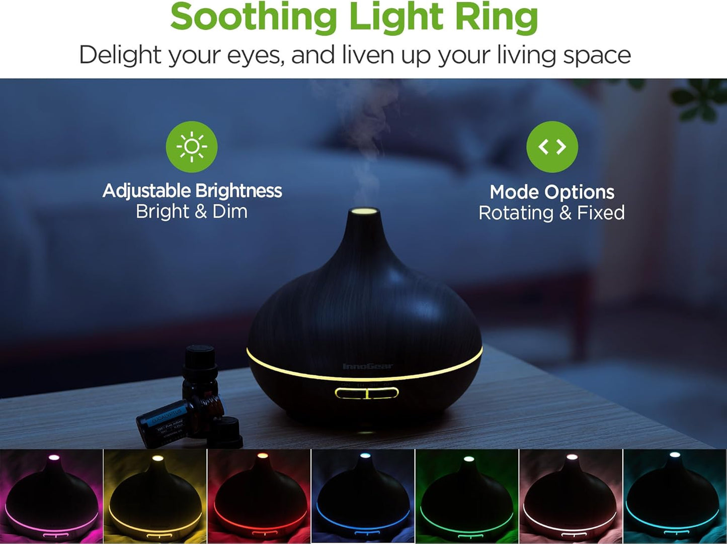 InnoGear Aromatherapy Diffuser & 10 Essential Oils Set, 400ml Diffuser