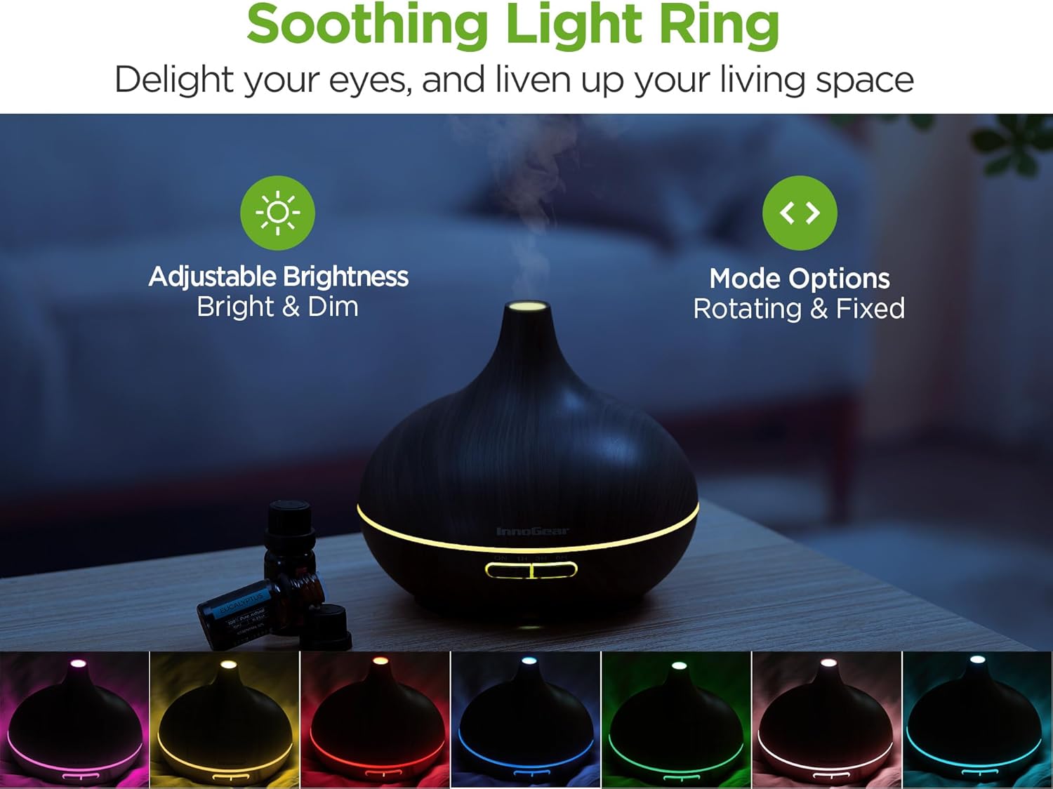 InnoGear Aromatherapy Diffuser & 10 Essential Oils Set, 400ml Diffuser