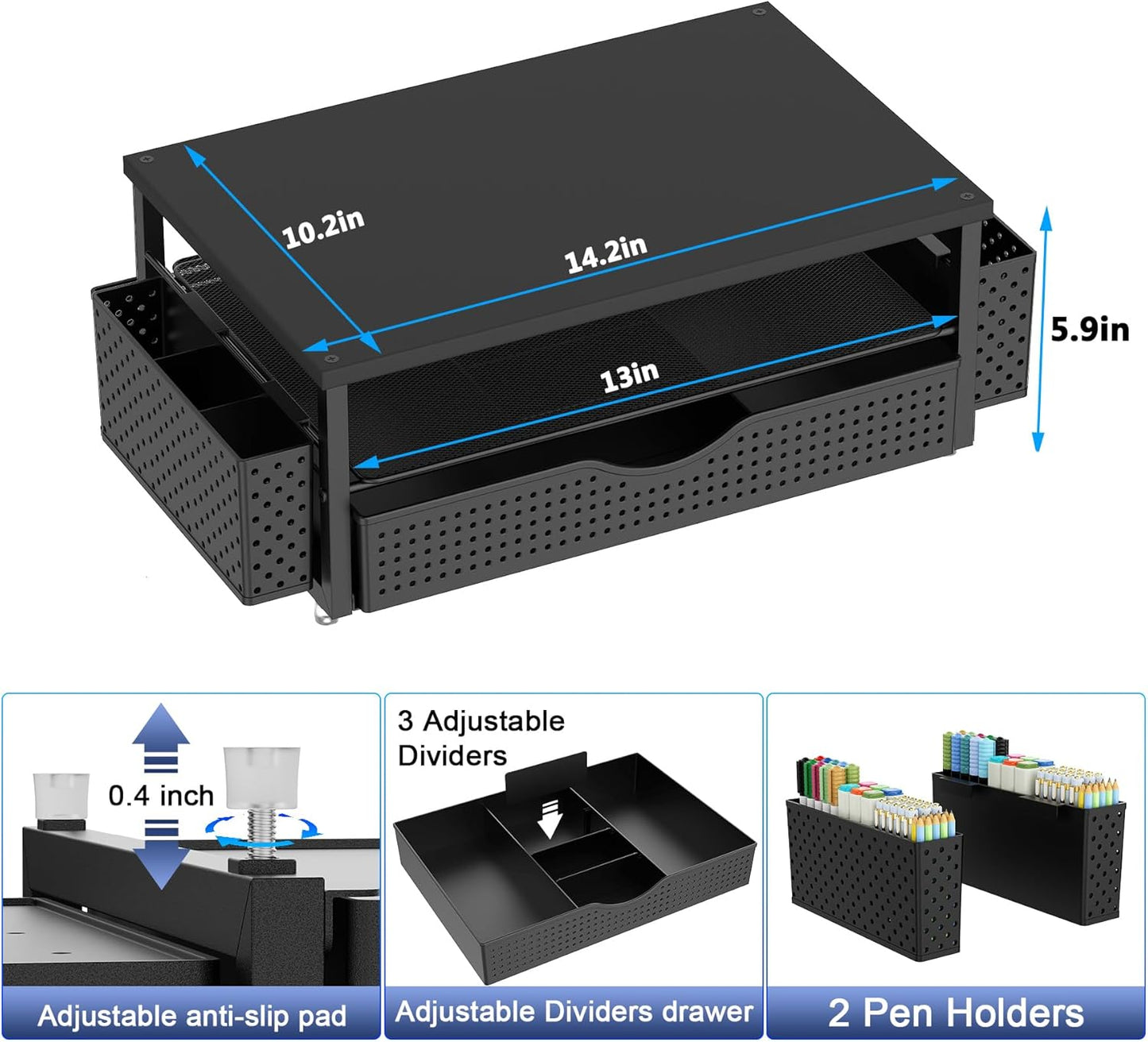 Spacrea Desk Organizer and Accessories, Computer Monitor Stand Riser w