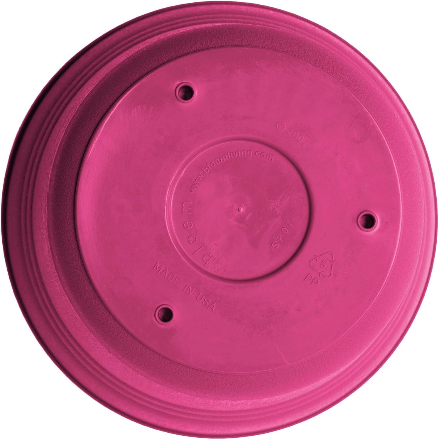 Bloem Saturn 7" Fuchsia Round Resin Planter Pot with Snap-in Saucer fo