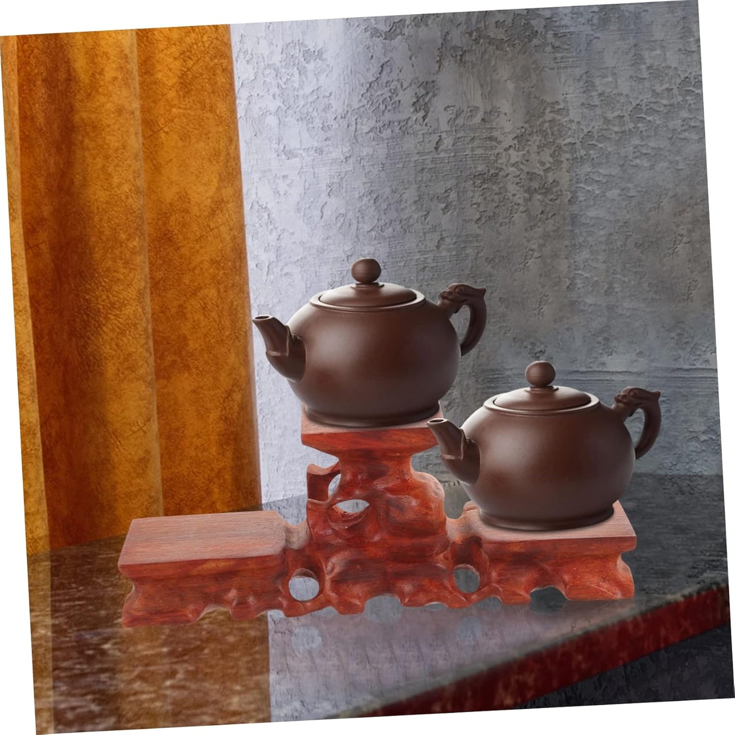 PRETYZOOM Wooden Display Base Base Stand for Decor Vase Stand Teapot Riser Craft Display