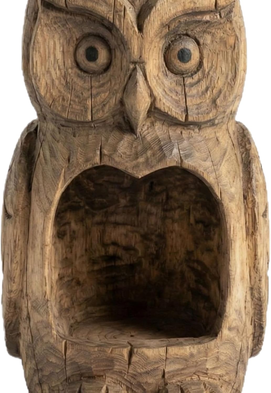 Owl Shaped Bird Feeder - Resin Bird Feeder Garden Art Owl Statue - Sparrow Feeding Station | for Outdoor Garden Backyard Patio Yard Porch