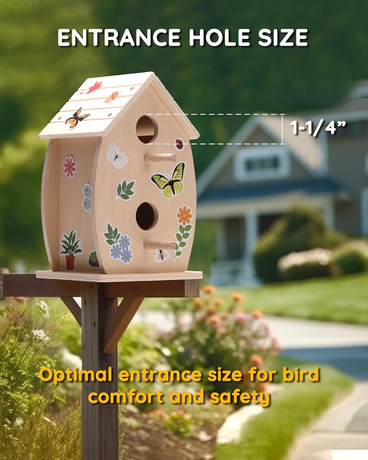 SainSmart Jr. Bird House Kit for Kids to Build and Paint - Art Craft W