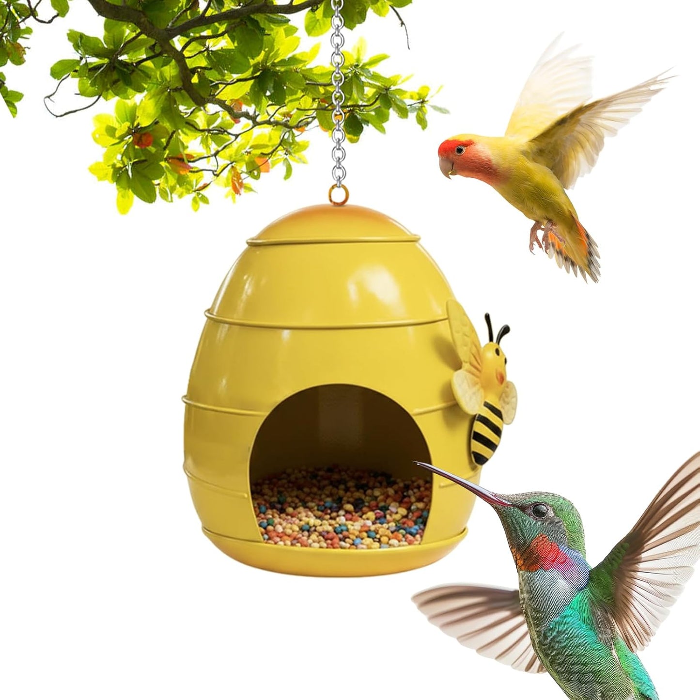 Bird Feeder, Weatherproof Outdoor Food Holder, Funny Decorative Bird Feeder, Garden Yard Accessory, Finch and Hummingbird Feeding Station, Balcony and Porch Wildlife Watching, Landscape Garden