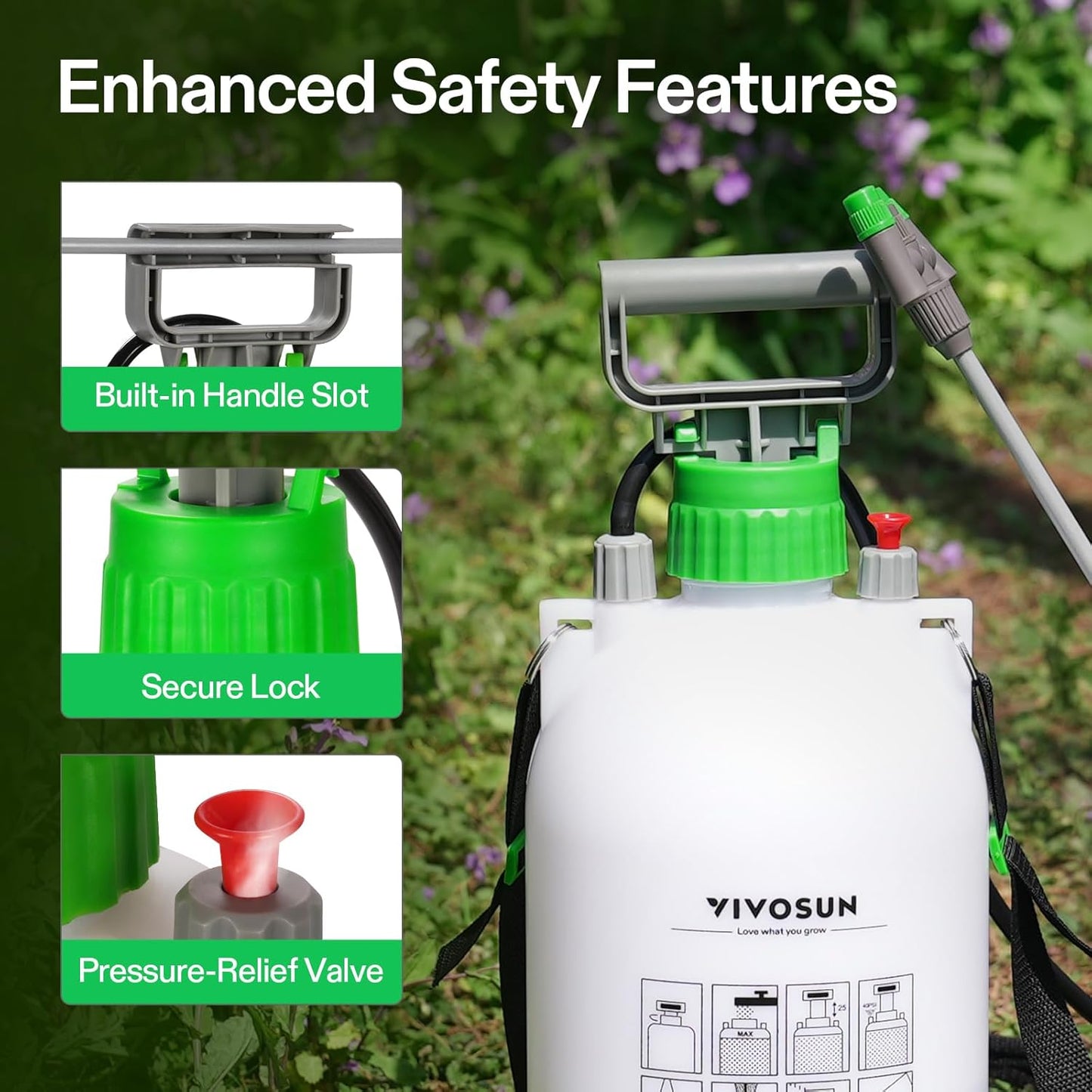 VIVOSUN 1 Gal/4L Pump Sprayer, Garden Water Sprayer for Plants, Weeds 