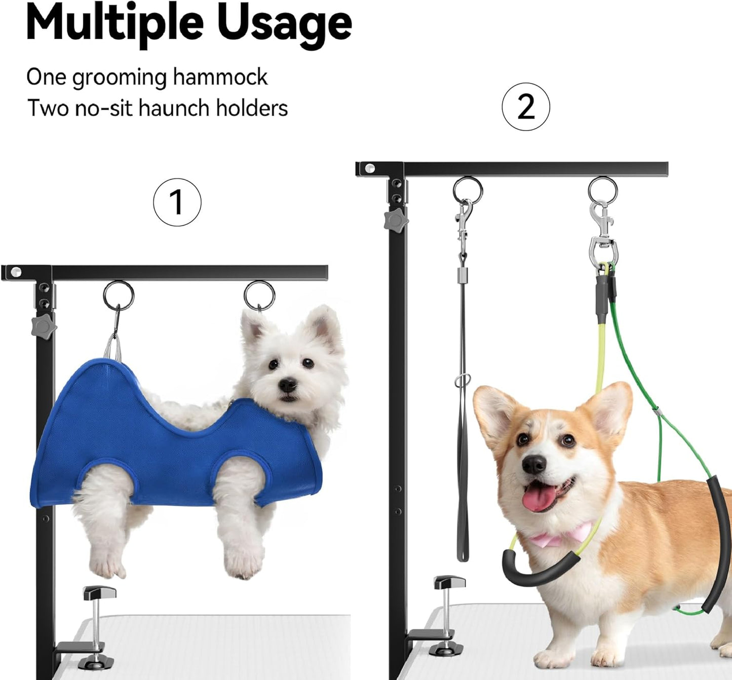 Foldable Dog Grooming Arm with Clamp: Adjustable Height 26"-40", Dog G