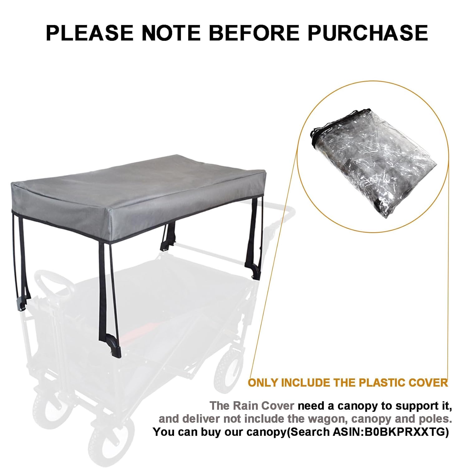 Rain Cover for Wagon Clear Plastic Awning for Collapsible Beach Foldin