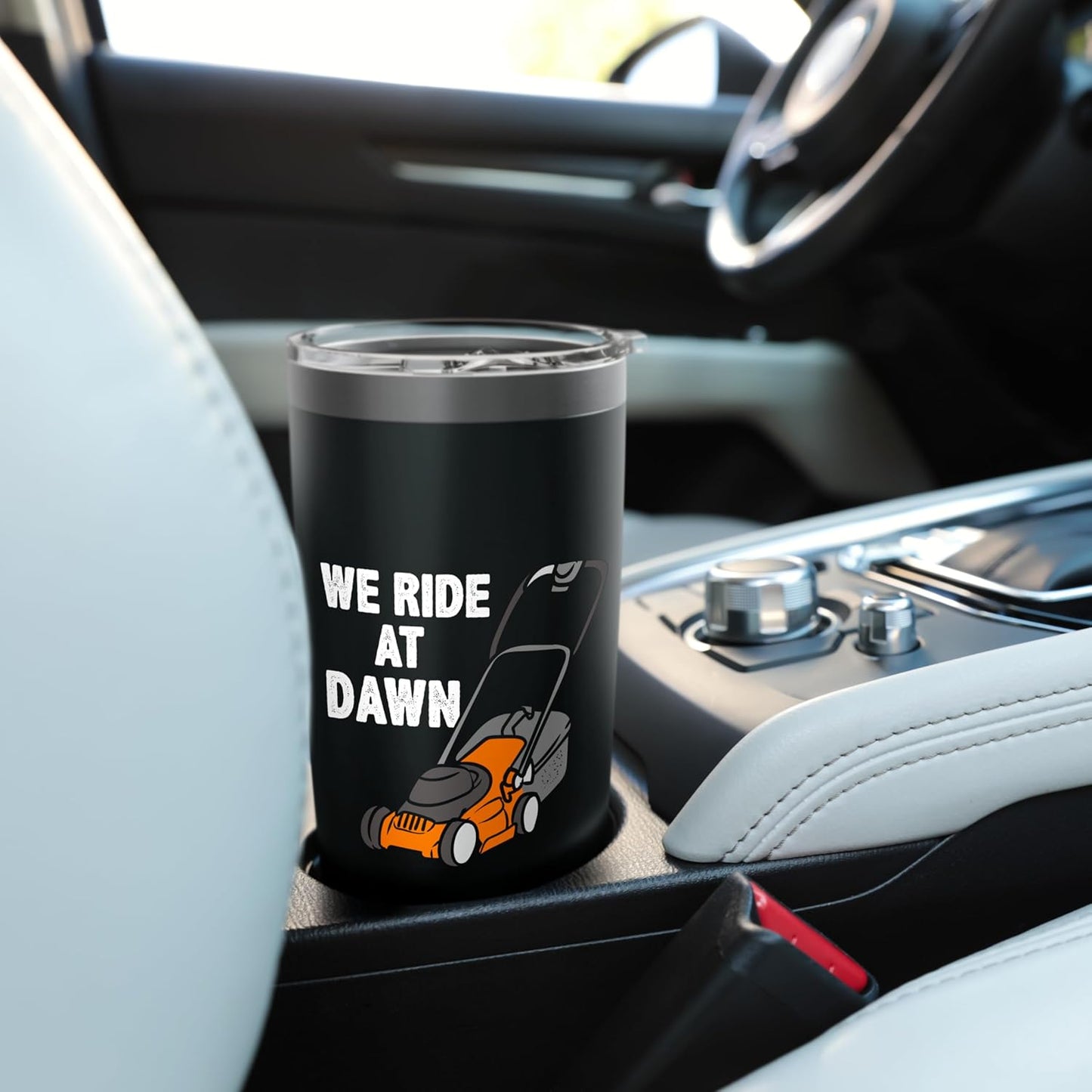 Lawn Care Mowing Design For Landscapers - We Ride At Dawn Stainless Steel Insulated Tumbler