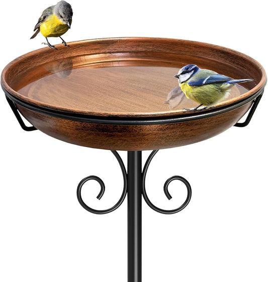 38In Freestanding Bird Bath for Outside, Detachable Birdbaths with Met