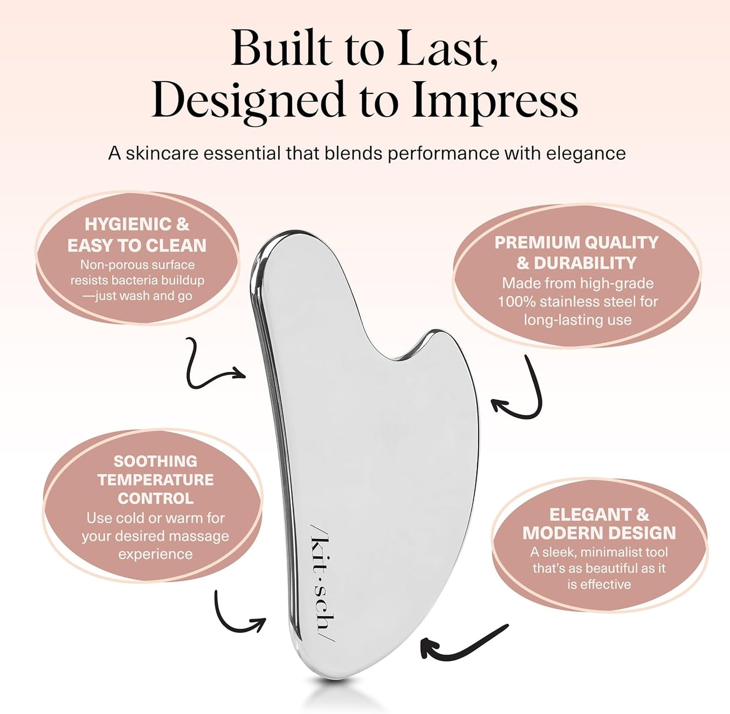 Kitsch Stainless Steel Gua Sha Facial Tools - Guasha Tool for Face, Fa